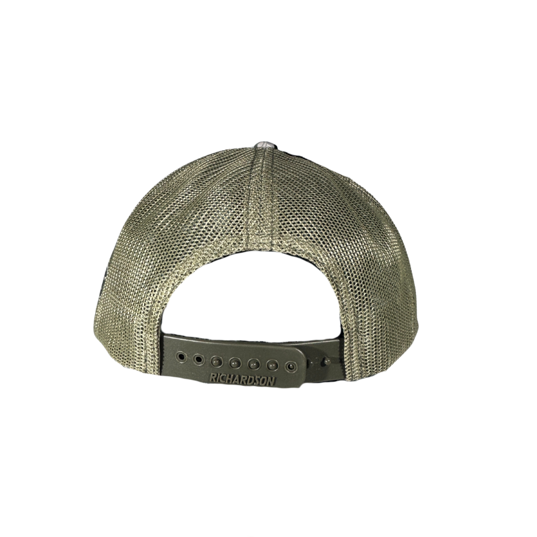 Richardson 112 Heritage Marsh Duck Camo Embroidered Peterbilt Patch Mesh Trucker Cap