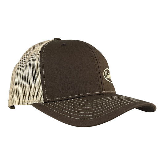 Classic Brown and Tan Mesh Peterbilt logo Trucker Cap