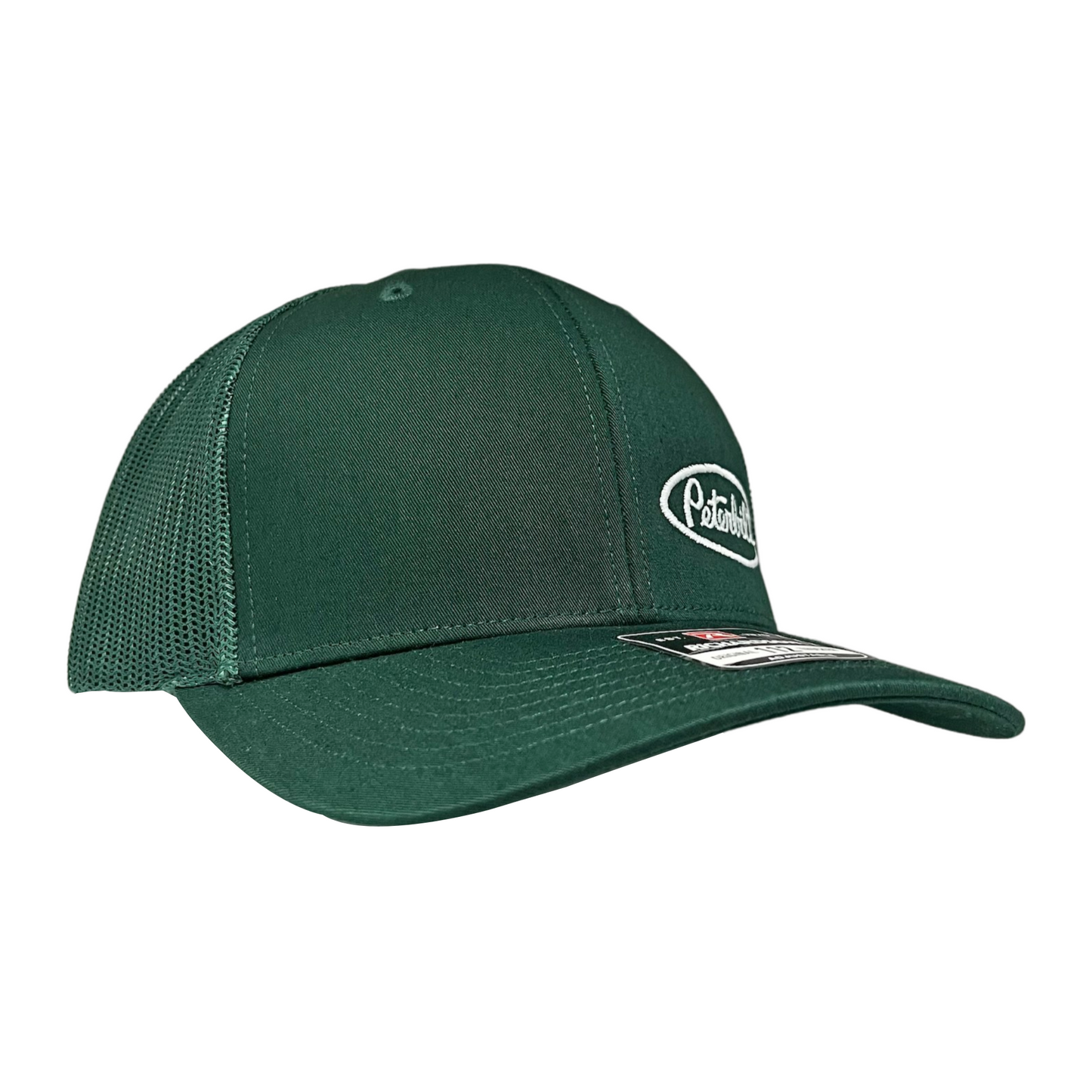 Classic Forest Green Peterbilt logo Trucker Cap