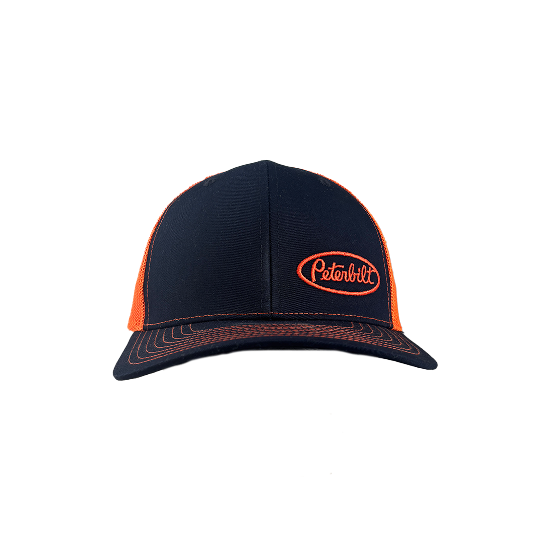 Peterbilt Gray and Orange Mesh Hat