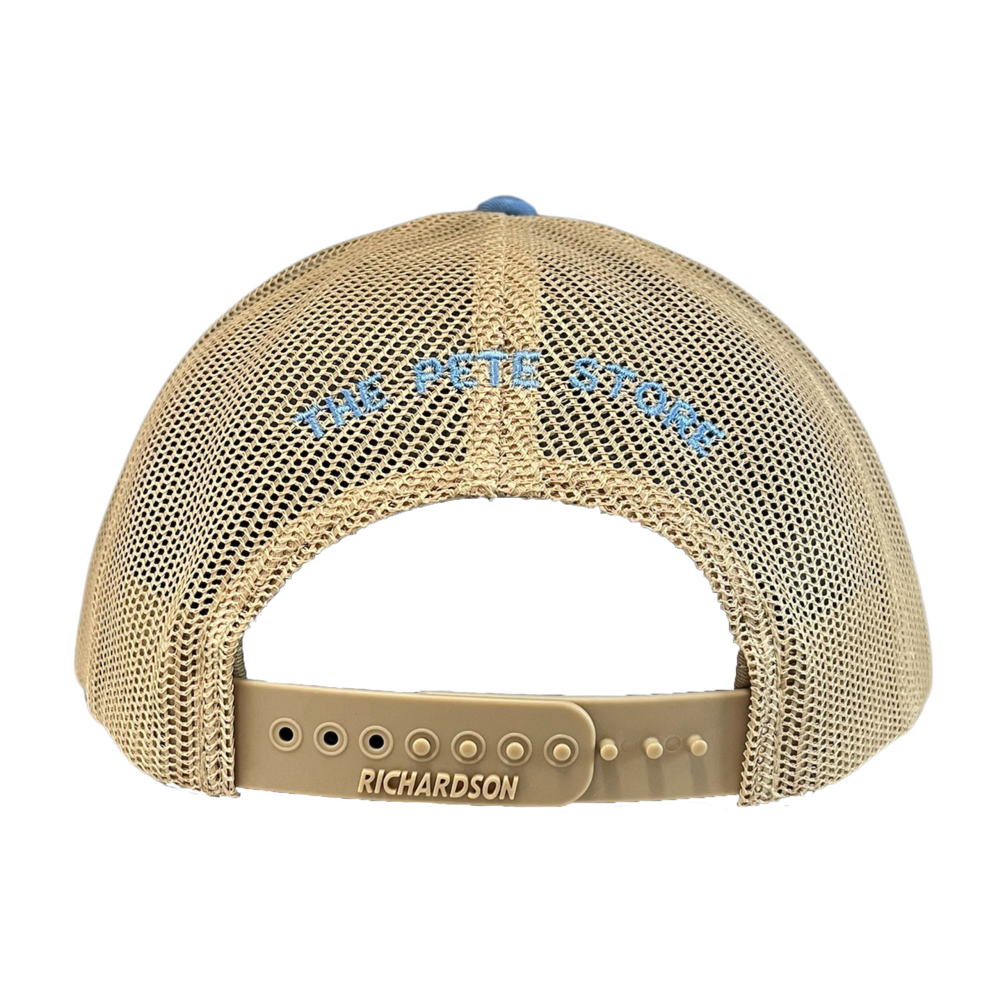 Classic Light Blue and Tan Peterbilt logo Trucker Cap