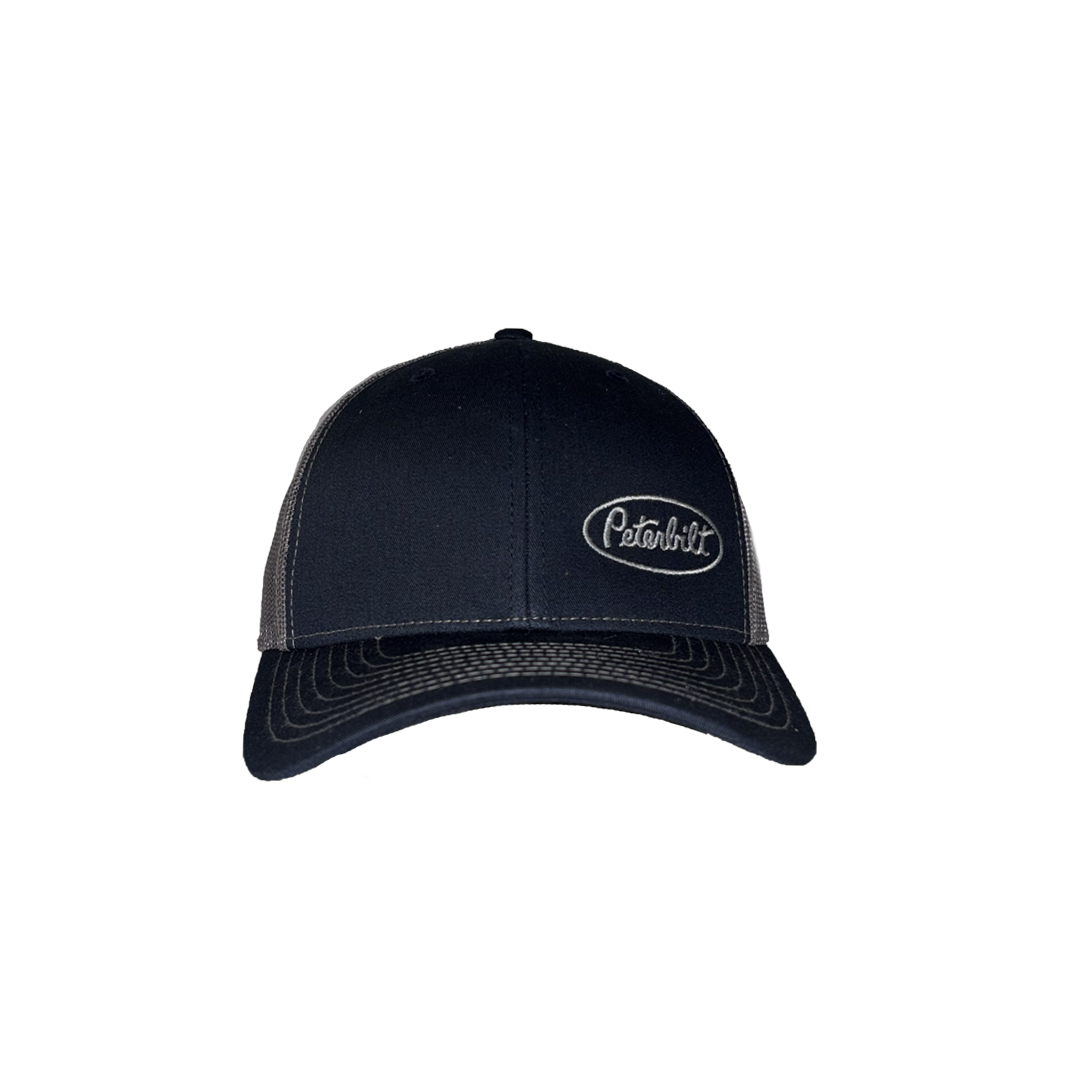 Classic Navy and Gray Peterbilt Logo Trucker Cap