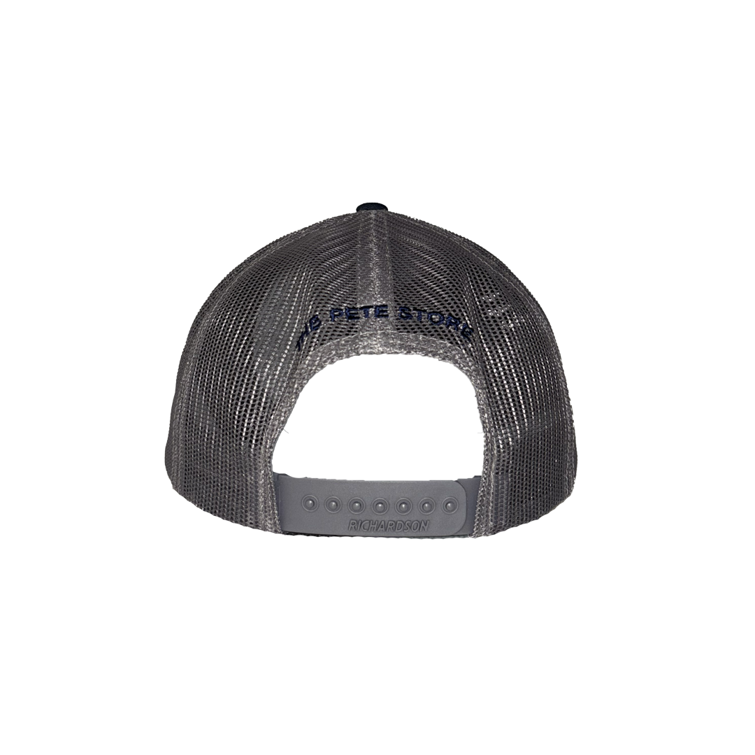 Classic Navy and Gray Peterbilt Logo Trucker Cap