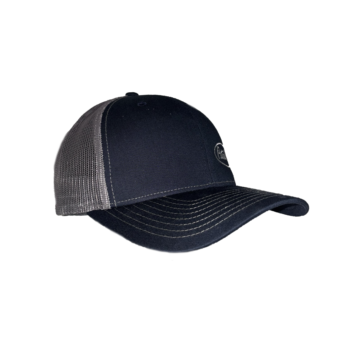 Classic Navy and Gray Peterbilt Logo Trucker Cap