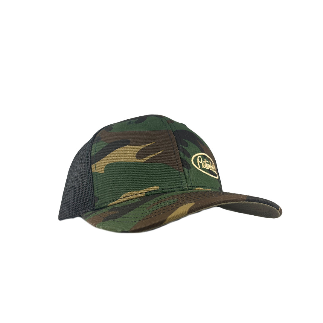 Classic Army Camo and Peterbilt Logo Mesh Trucker Cap