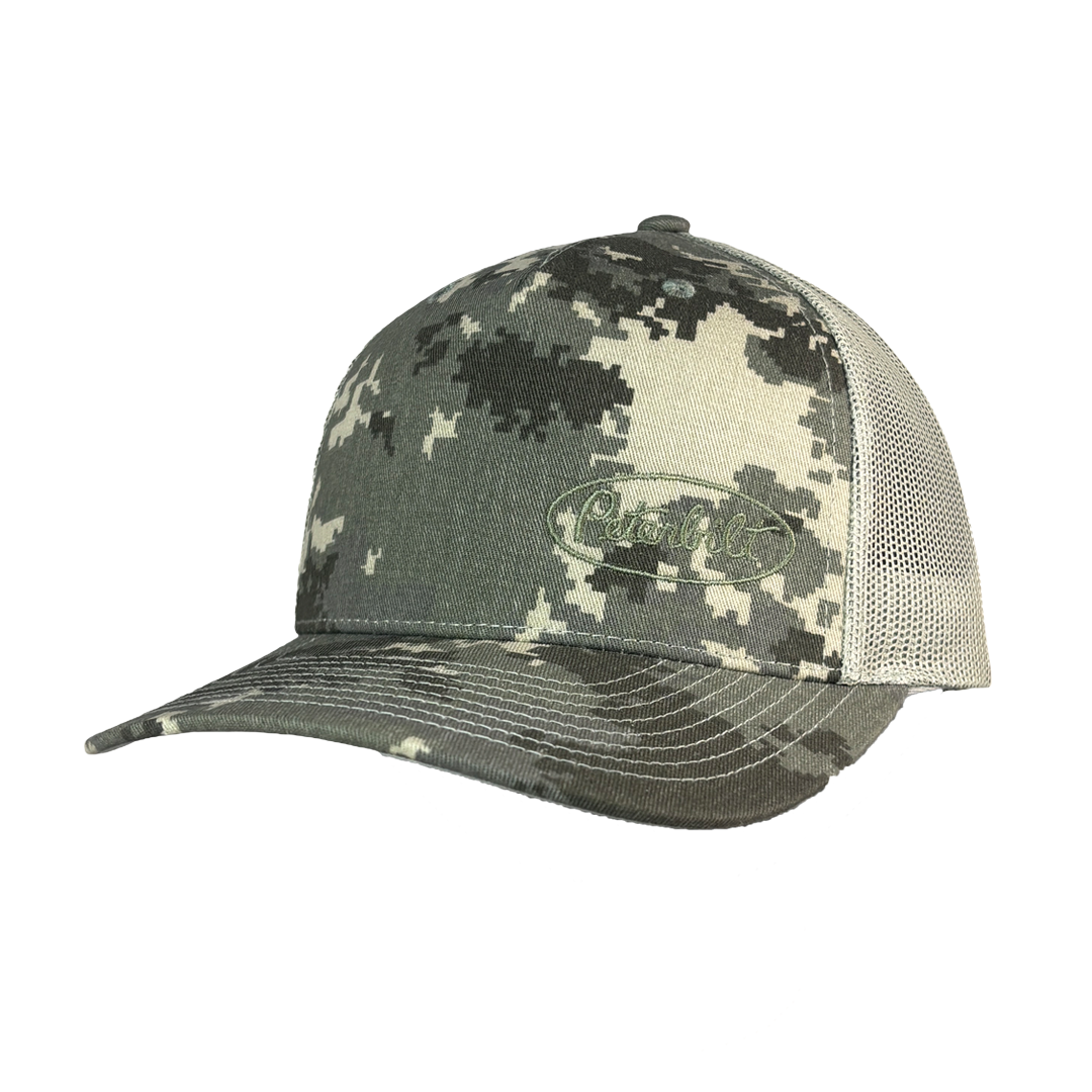 Richardson 112 Duck Camo Peterbilt Logo Mesh Trucker Cap