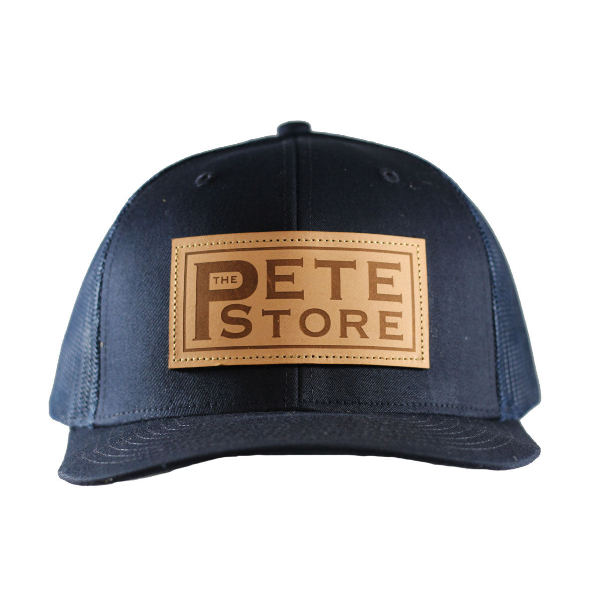 Navy Blue The Pete Store Leather Patched Logo Hat