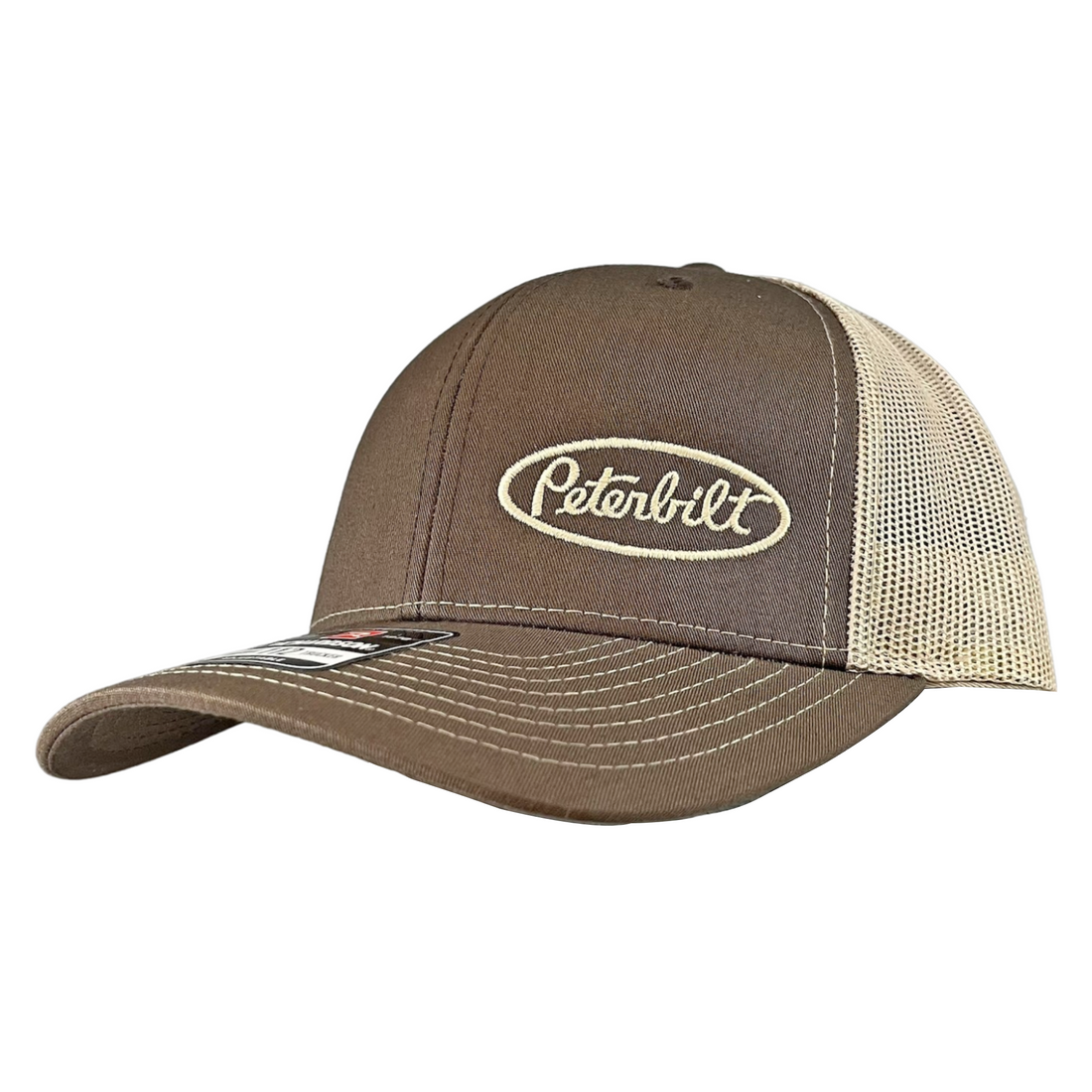 Classic Brown and Tan Mesh Peterbilt logo Trucker Cap – THE PETE STORE