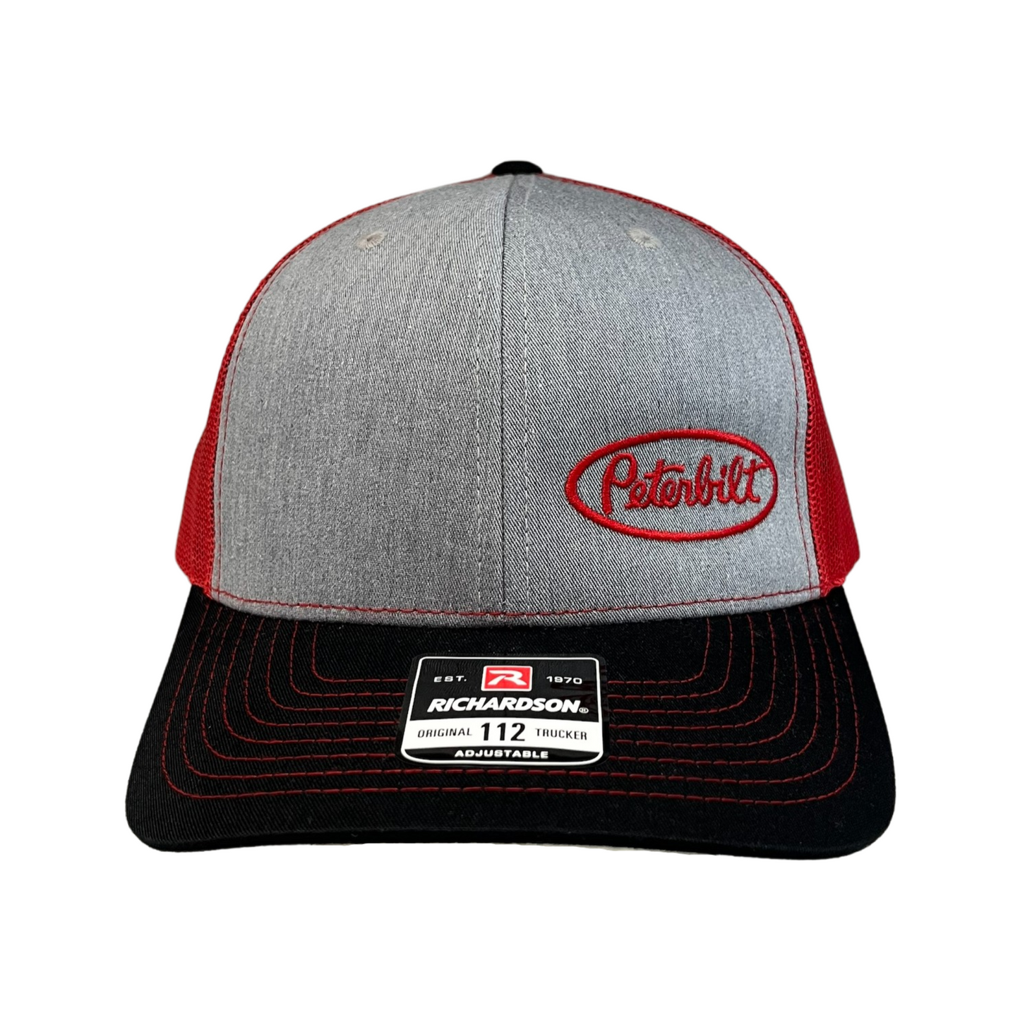 Classic Black, Gray, and Red Peterbilt Logo Trucker Cap – THE PETE STORE