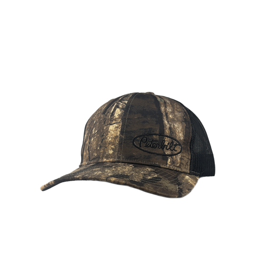 Real Tree Camo and Peterbilt Logo with Mesh Trucker Cap