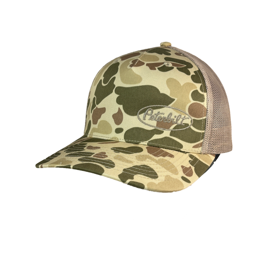 Richardson 112 Duck Camo Peterbilt Logo Mesh Trucker Cap
