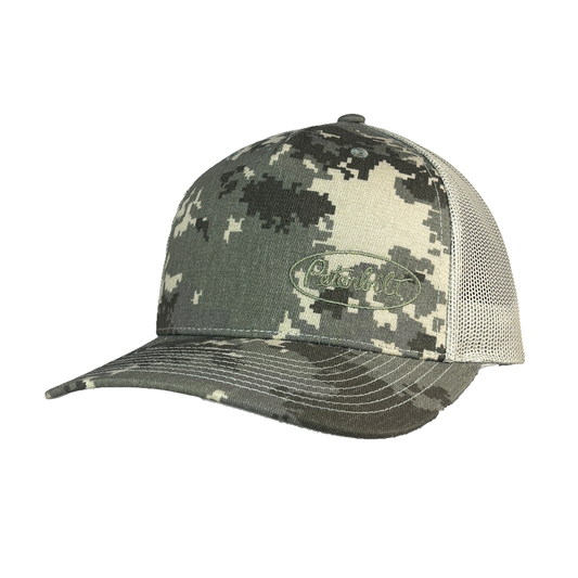 Richardson 112 Duck Camo Peterbilt Logo Mesh Trucker Cap