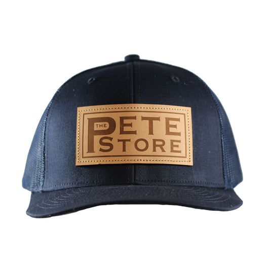 The Pete Store Leather Patched Logo Hat